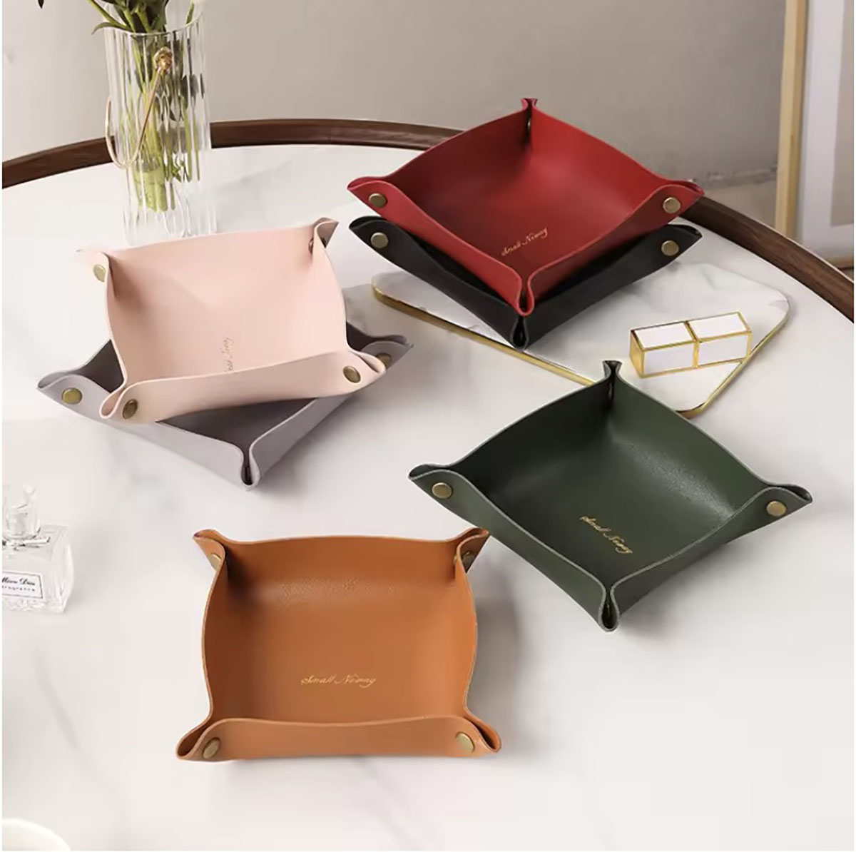 Jewelry Making Organizer Box - Nordic Style Leather Storage Tray Desktop