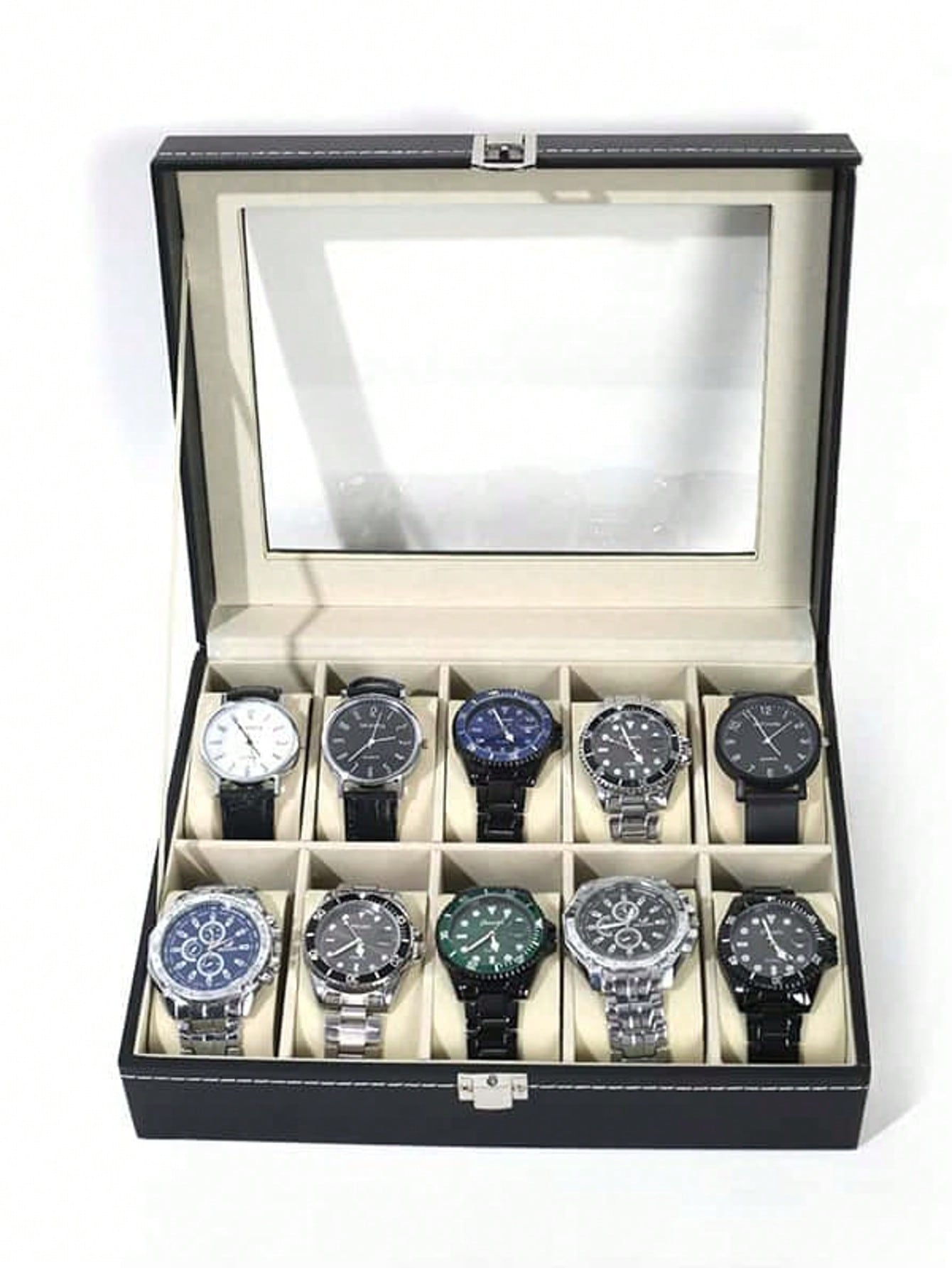 Jewelry Making Organizer Box - Leather Watch Box with Lock, Large
