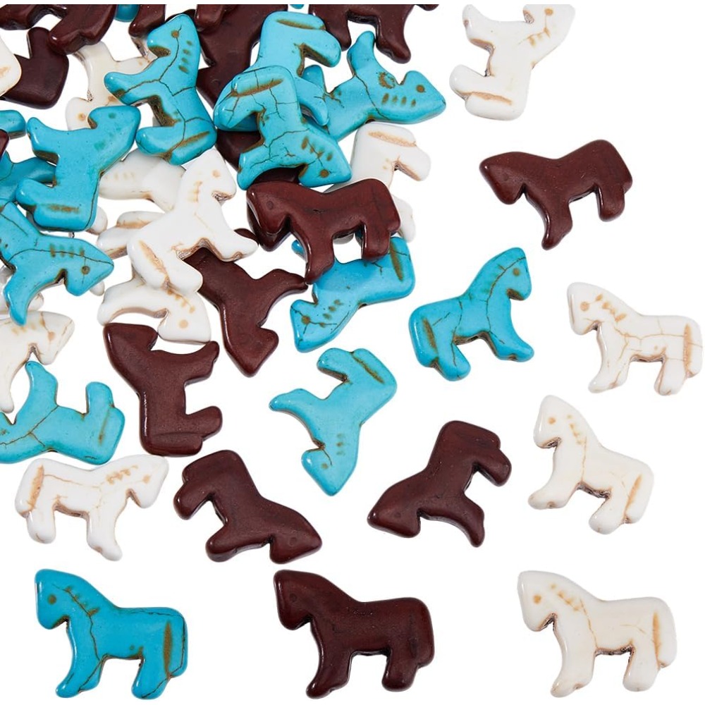 Jewelry Making Charms - 45pcs Synthetic Turquoise Beads Charms 3