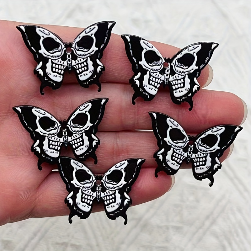 Jewelry Making Event - 5/10Pcs Halloween Acrylic Skull Butterfly Charms