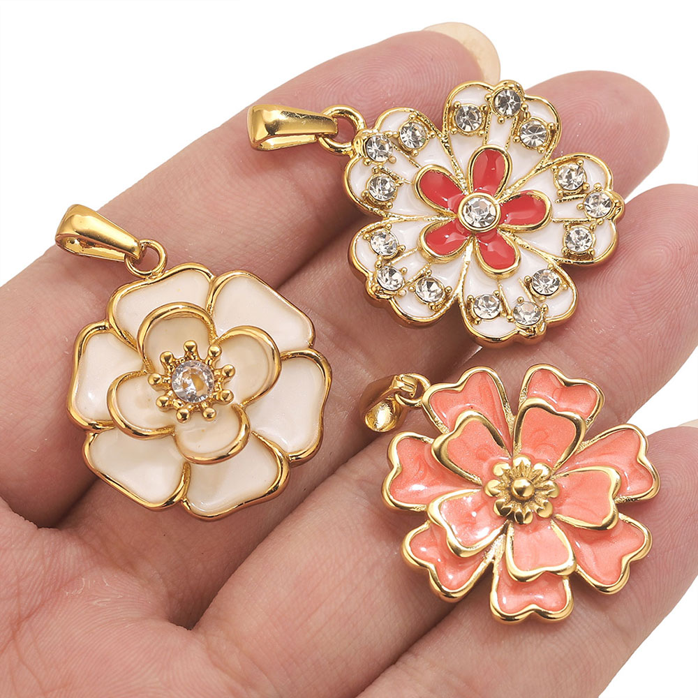 2PCS Stainless Steel Enamel La - Jewelry Making Materials Wholesale 评论和价格