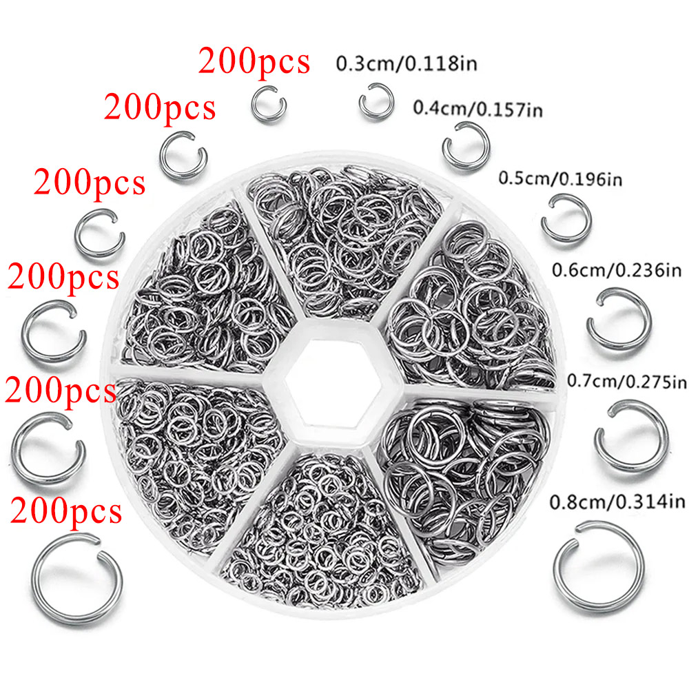 1200pcs Stainless Steel Jump R - Jewelry Making Looper Tool 评论和价格