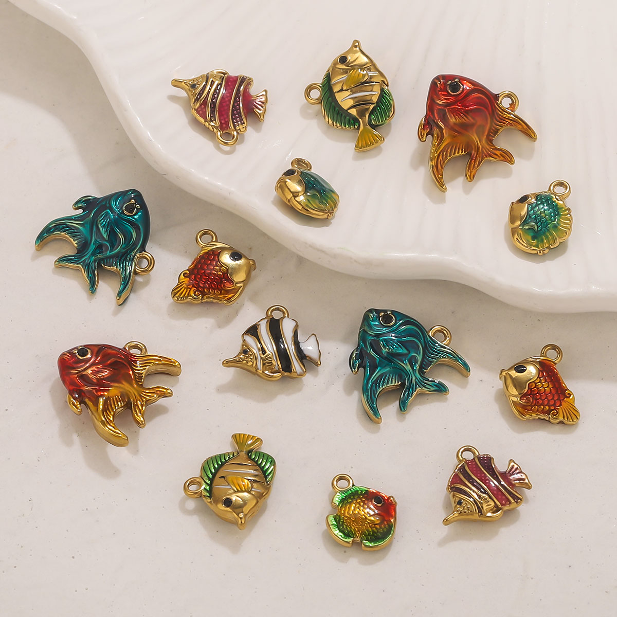 4pcs Stainless Steel Enamel Oc - Jewelry Making Materials Wholesale 评论和价格