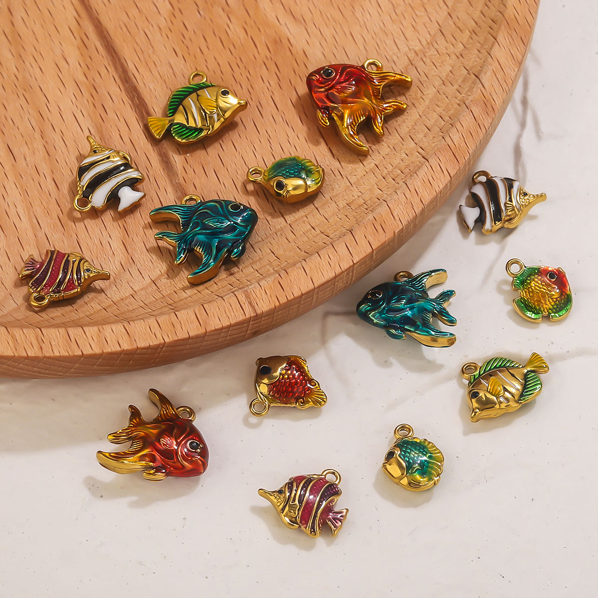 4pcs Stainless Steel Enamel Oc - Jewelry Making Materials Wholesale 评论和价格