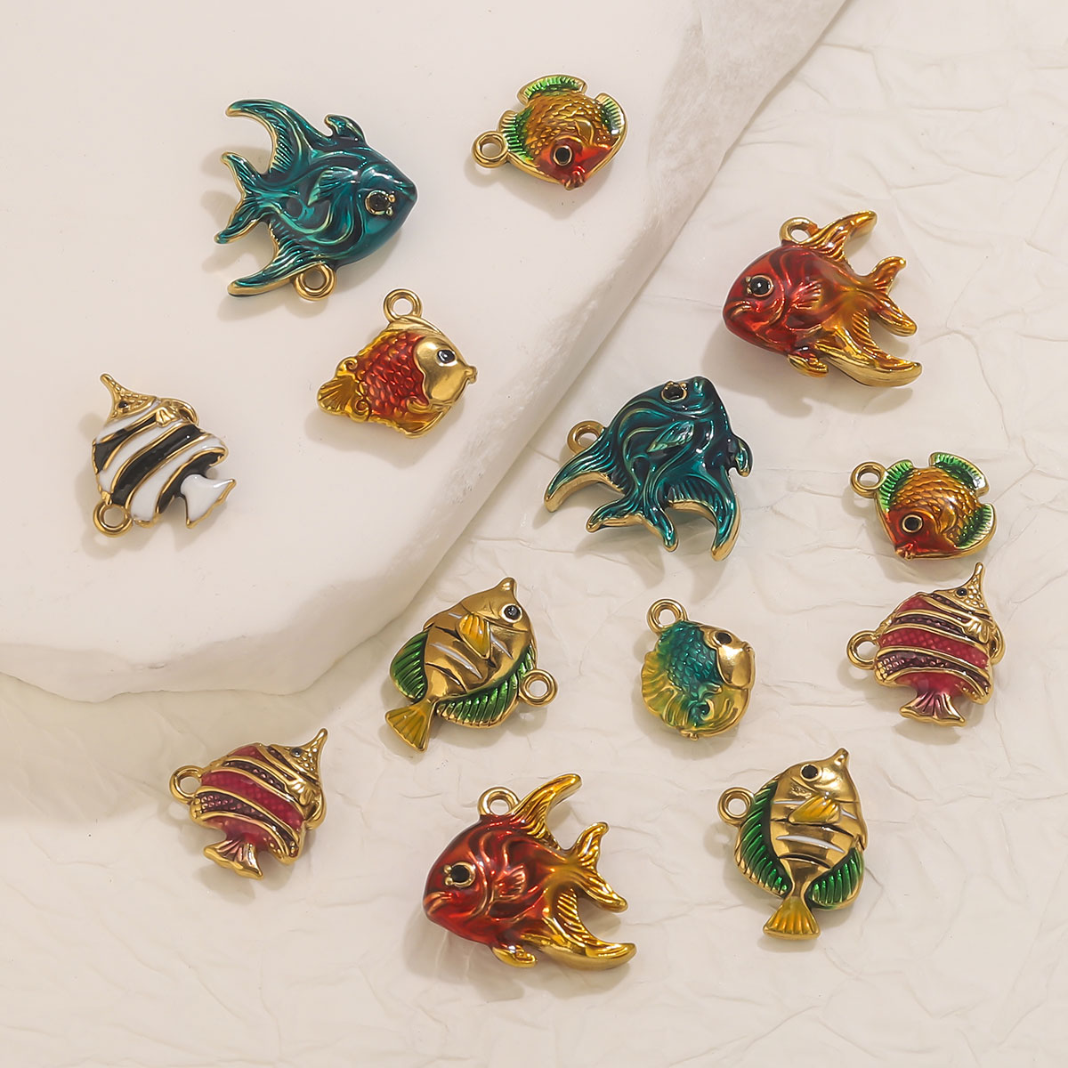 4pcs Stainless Steel Enamel Oc - Jewelry Making Materials Wholesale 评论和价格
