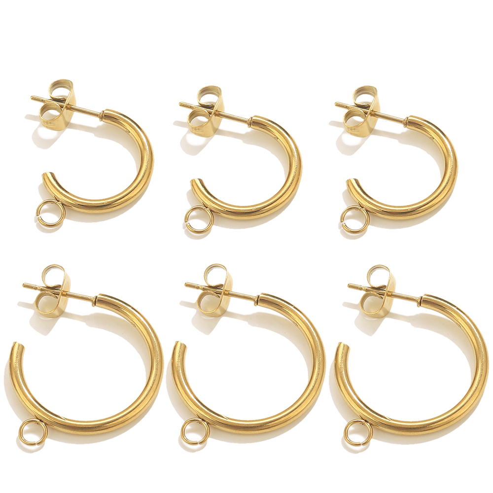 6pcs Stainless Steel C-shape E - Jewelry Making Materials Wholesale 评论和价格