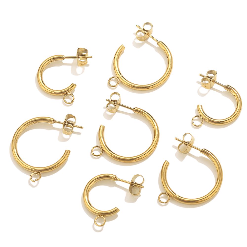 6pcs Stainless Steel C-shape E - Jewelry Making Materials Wholesale 评论和价格