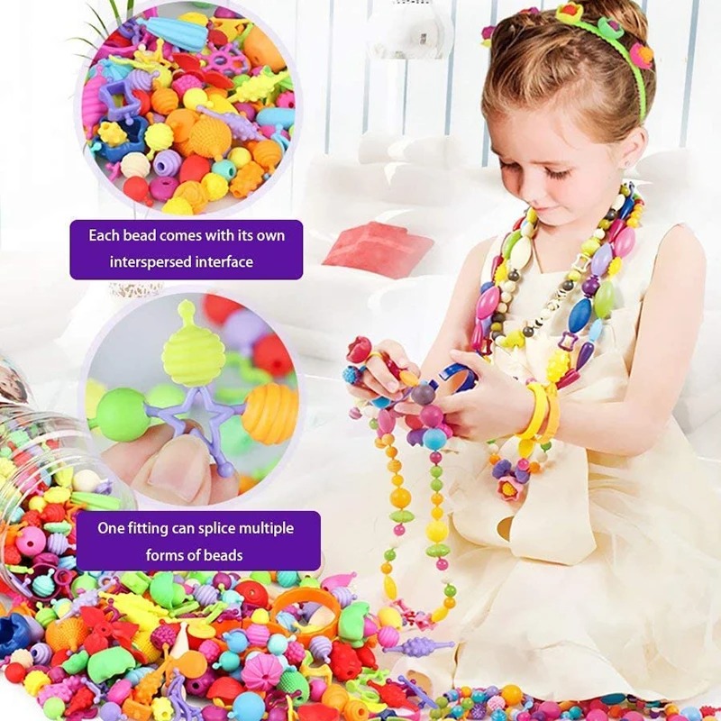 188-608pcs Pop Beads Children  - Jewelry Making 4 Year Old 评论和价格