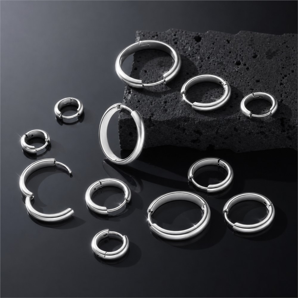 4Pcs Stainless Steel Round Hoo - Jewelry Making Charms 评论和价格