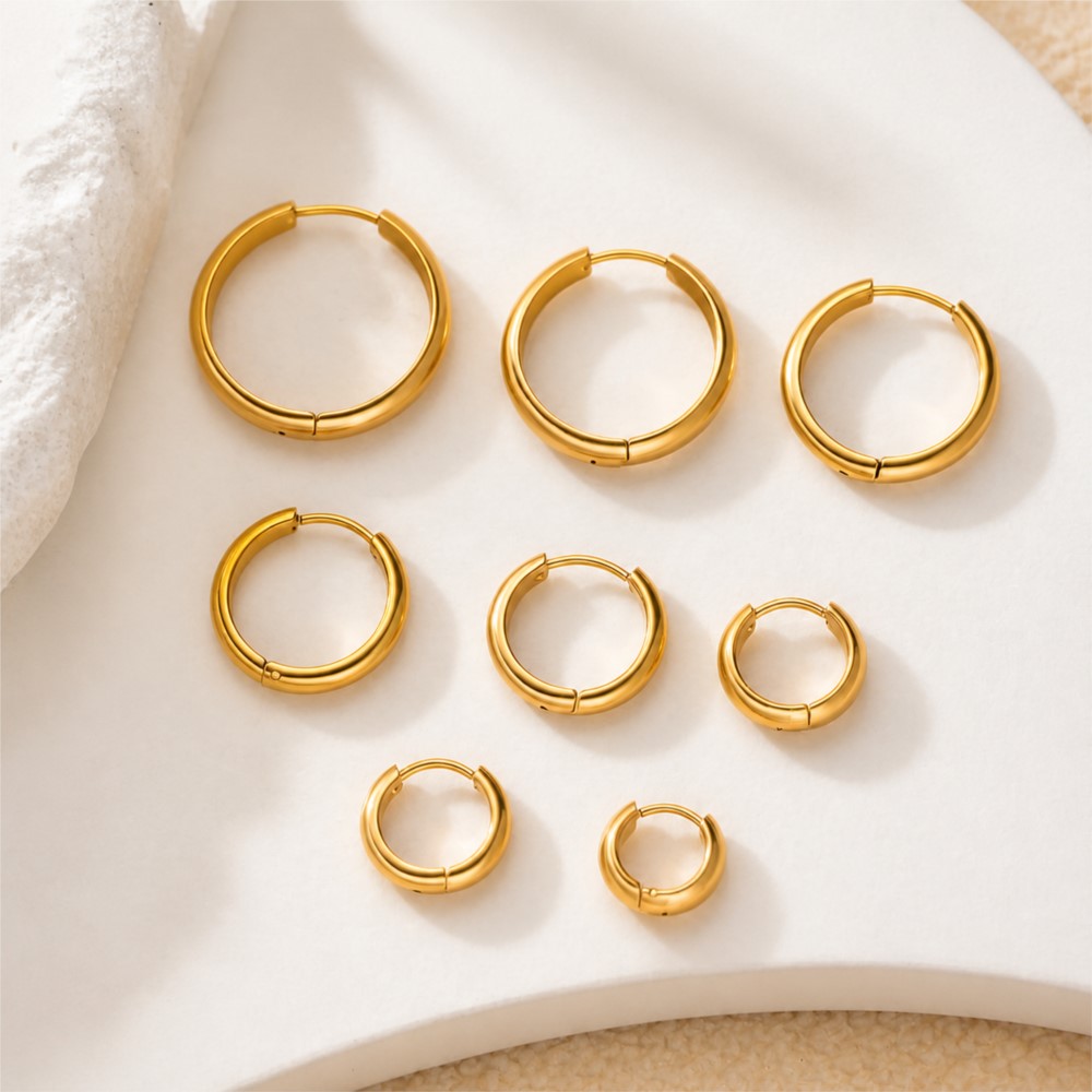 4Pcs Stainless Steel Round Hoo - Jewelry Making Charms 评论和价格