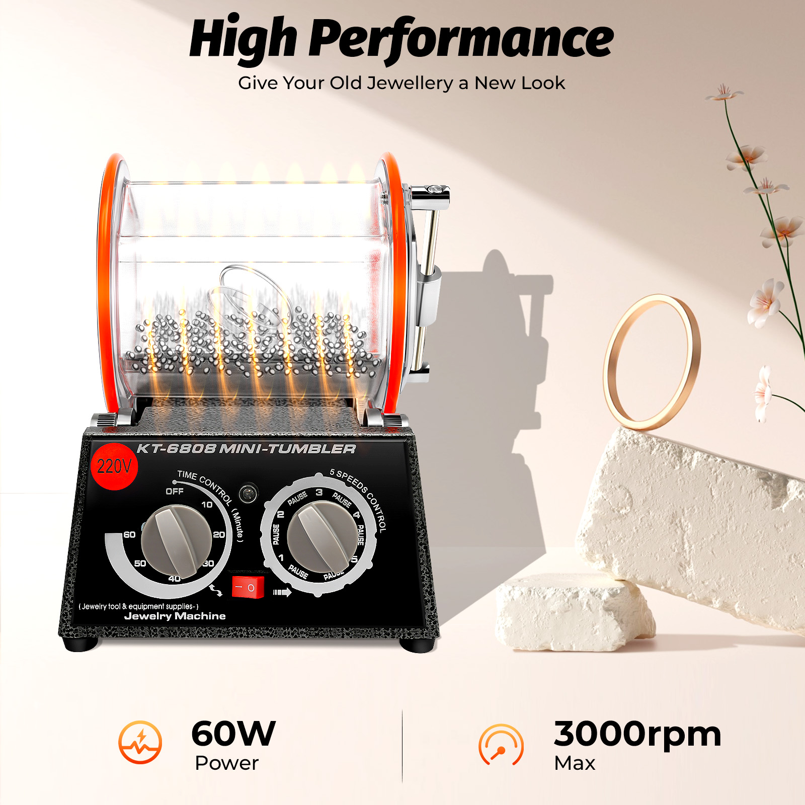 5 Gears Electric Polisher, 60W - Jewelry Making Uk 评论和价格