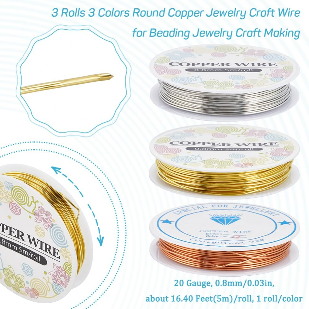 12.8M Copper Jewelry Wire 0.8m - Jewelry Making Materials Wholesale 评论和价格
