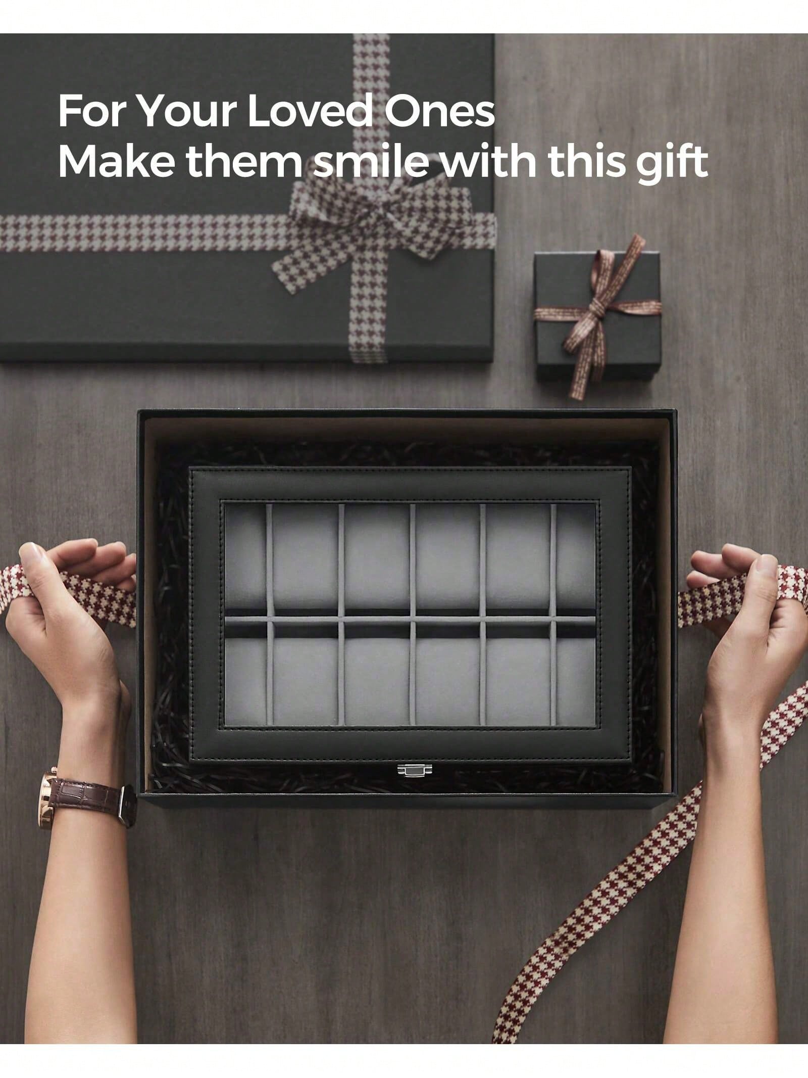 12-Slot Lockable Watch Box wit - Jewelry Making Organizer Box 评论和价格