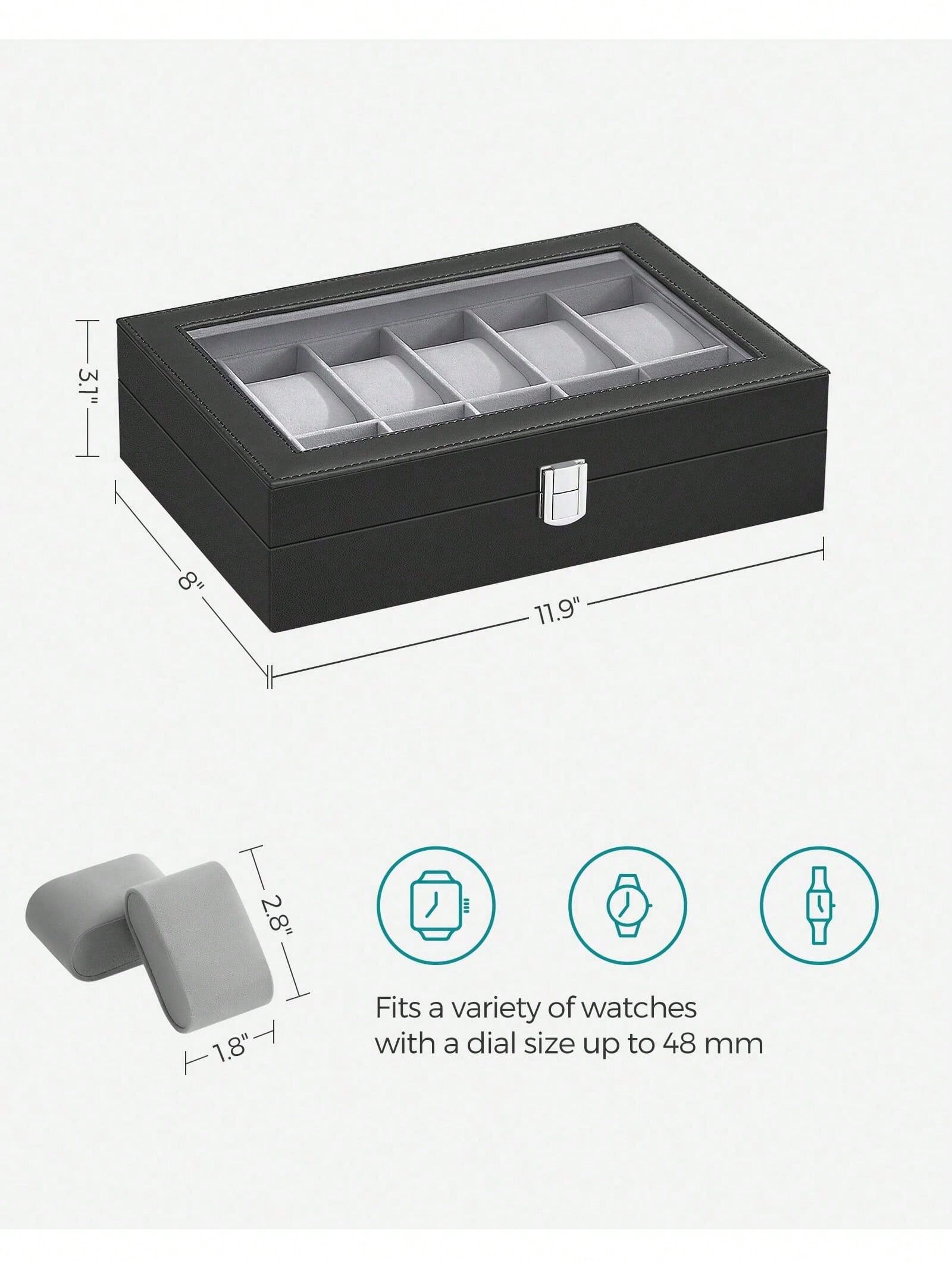 12-Slot Lockable Watch Box wit - Jewelry Making Organizer Box 评论和价格
