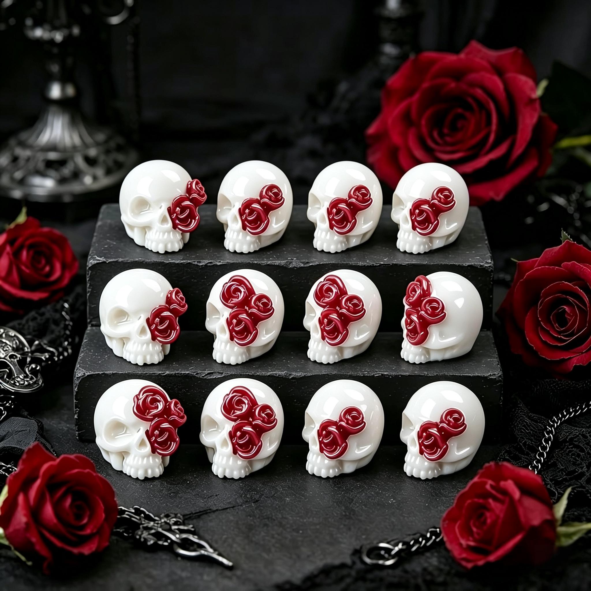 3D Rose Skull Resin Pendants G - Jewelry Making Event 评论和价格