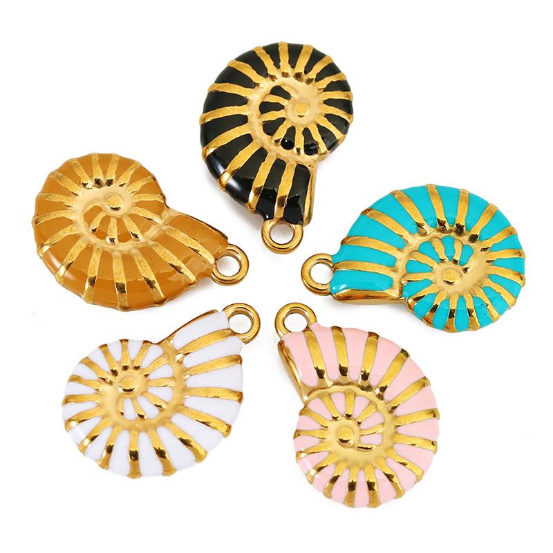 4pcs Stainless Steel Conch Gol - Jewelry Making Materials Wholesale 评论和价格