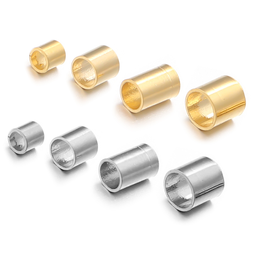 50/100pcs Stainless Steel Crim - Jewelry Making Materials Wholesale 评论和价格