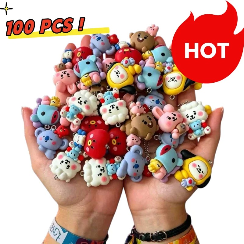 7pcs BT21 Resin Cartoon Charm  - Jewelry Making Charms 评论和价格