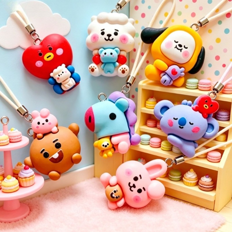 7pcs BT21 Resin Cartoon Charm  - Jewelry Making Charms 评论和价格