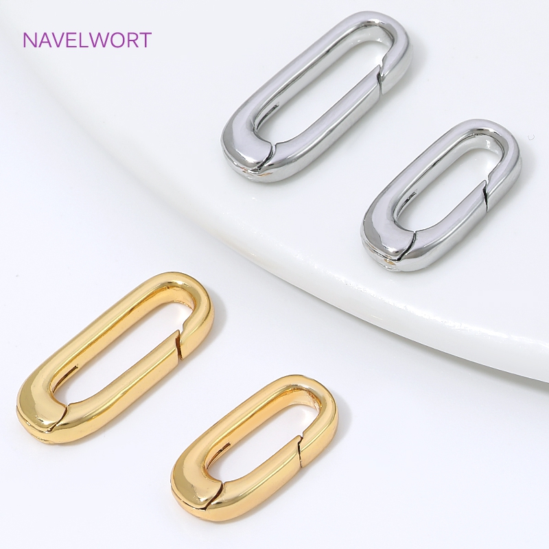 1/2/4Pcs 18K Gold Plated Oval  - Jewelry Making Essentials 评论和价格