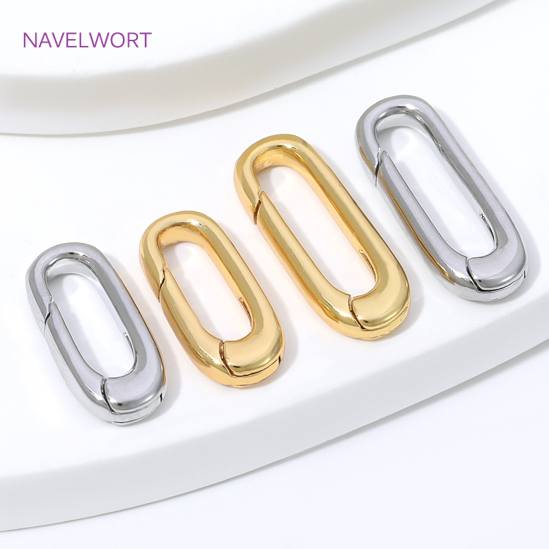 1/2/4Pcs 18K Gold Plated Oval  - Jewelry Making Essentials 评论和价格