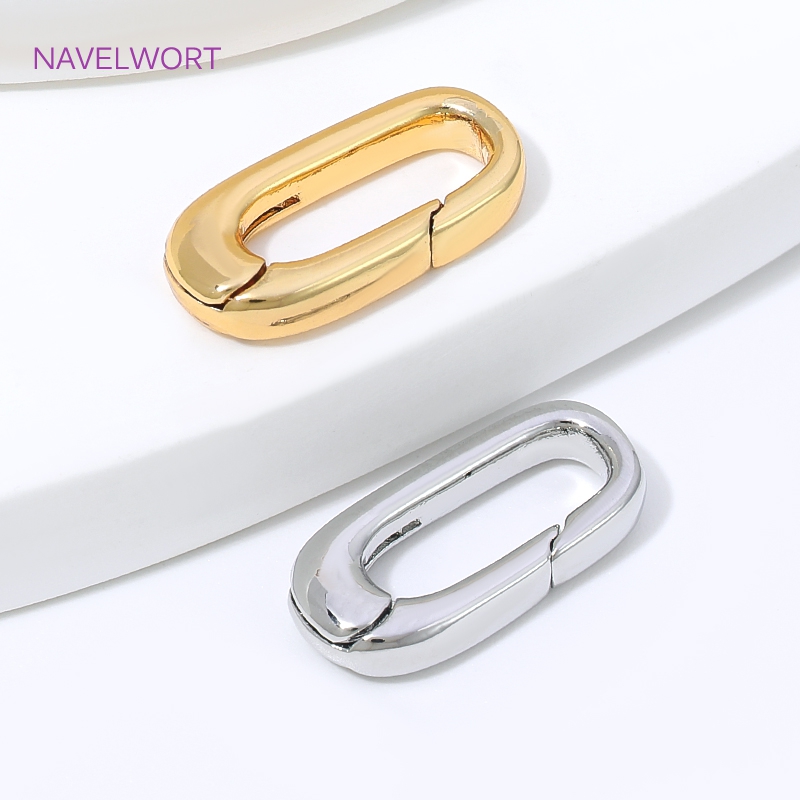 1/2/4Pcs 18K Gold Plated Oval  - Jewelry Making Essentials 评论和价格