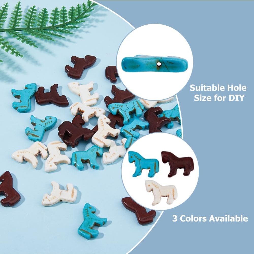 45pcs Synthetic Turquoise Bead - Jewelry Making Charms 评论和价格