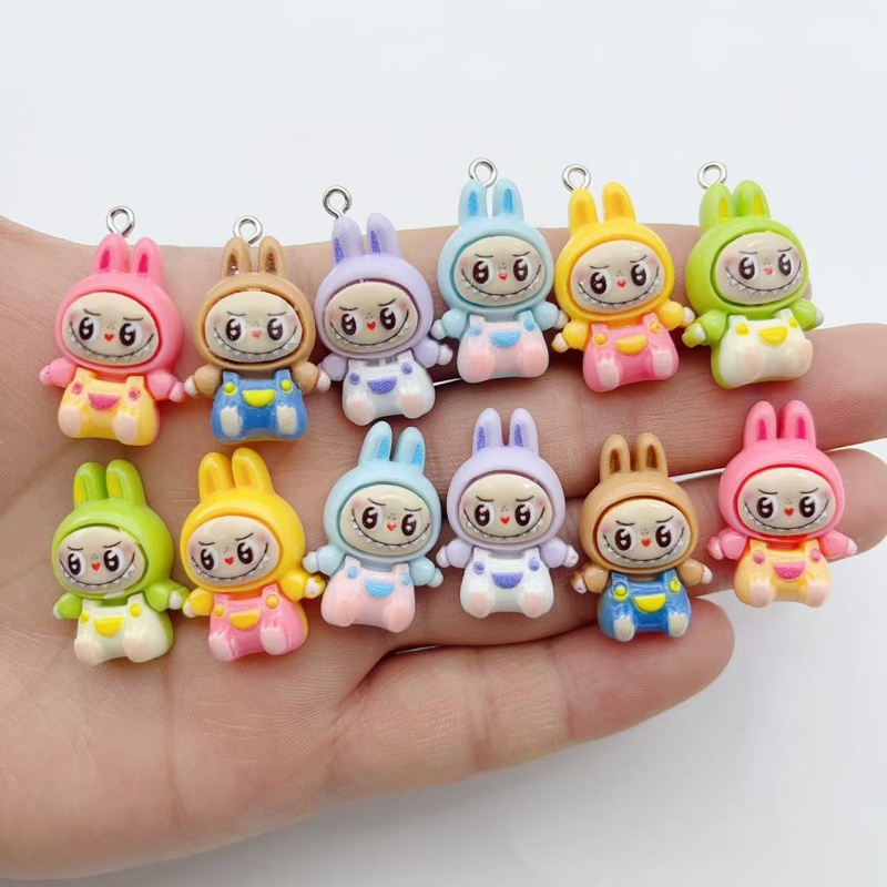 10Pcs Kawaii Rabbit Strawberry - Jewelry Making Charms 评论和价格
