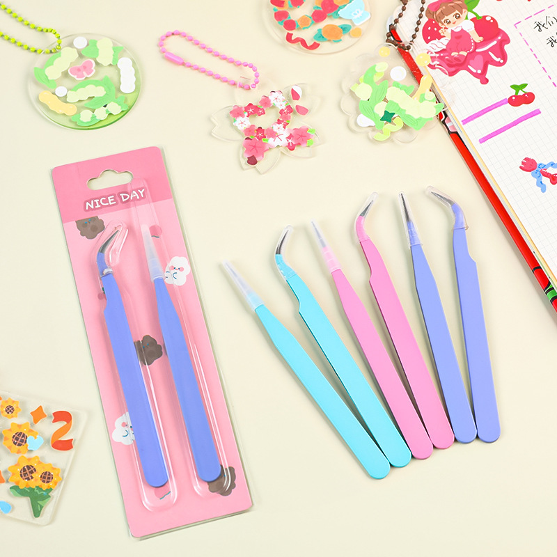 6pcs Tweezers Set - Angle and  - Jewelry Making Workshop 评论和价格
