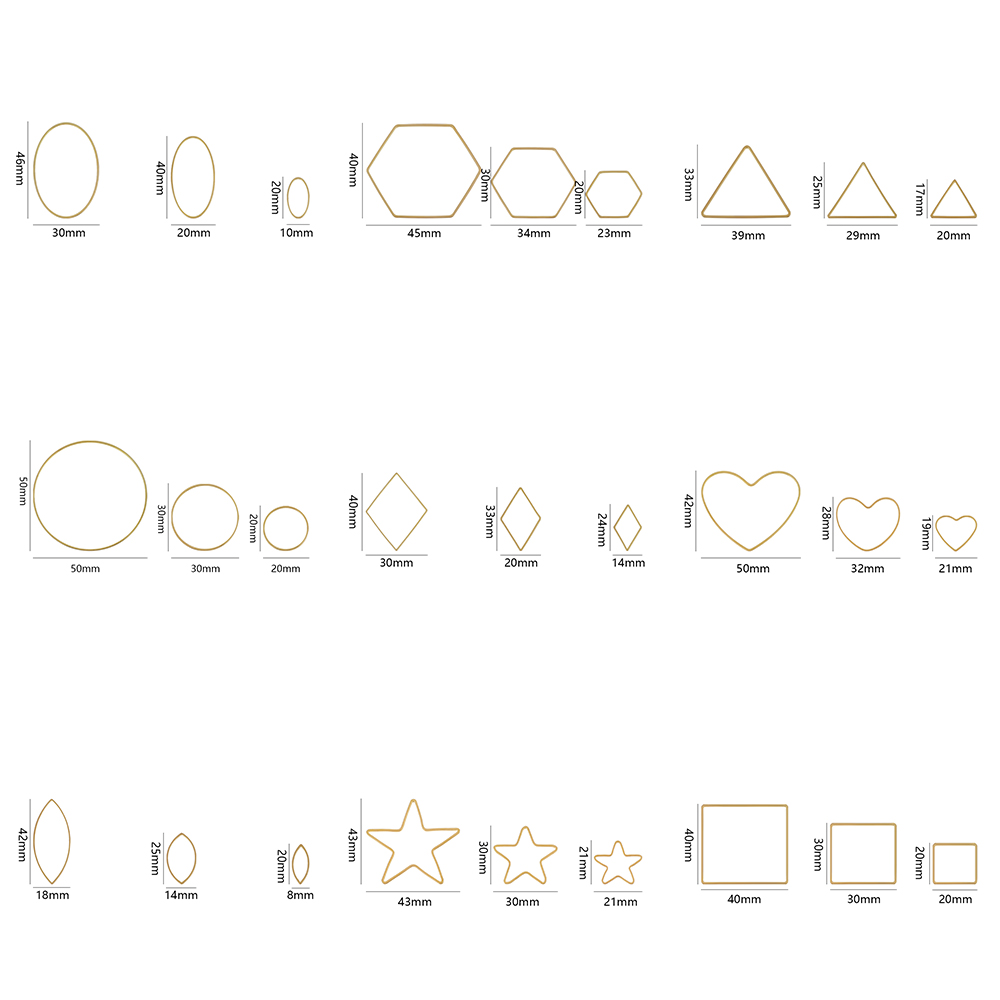 20Pcs Gold Silver Hollow Frame - Jewelry Making Charms 评论和价格