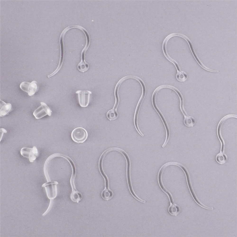 40pcs Clear Plastic Earring Ho - Jewelry Making Essentials 评论和价格