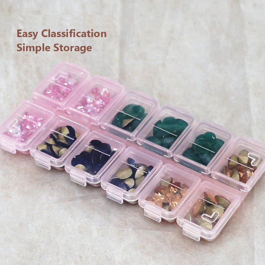 12 Compartments Plastic Rhines - Jewelry Making Organizer Box 评论和价格