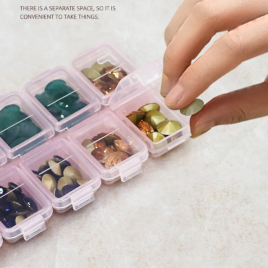 12 Compartments Plastic Rhines - Jewelry Making Organizer Box 评论和价格