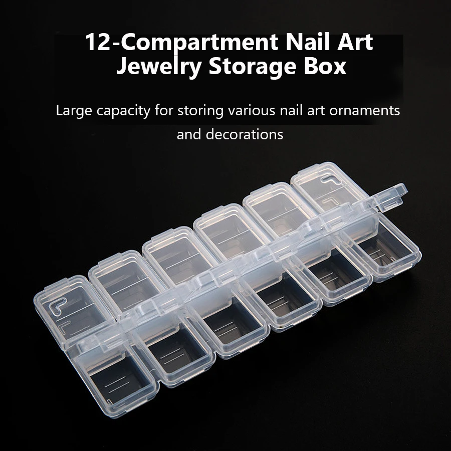 12 Compartments Plastic Rhines - Jewelry Making Organizer Box 评论和价格