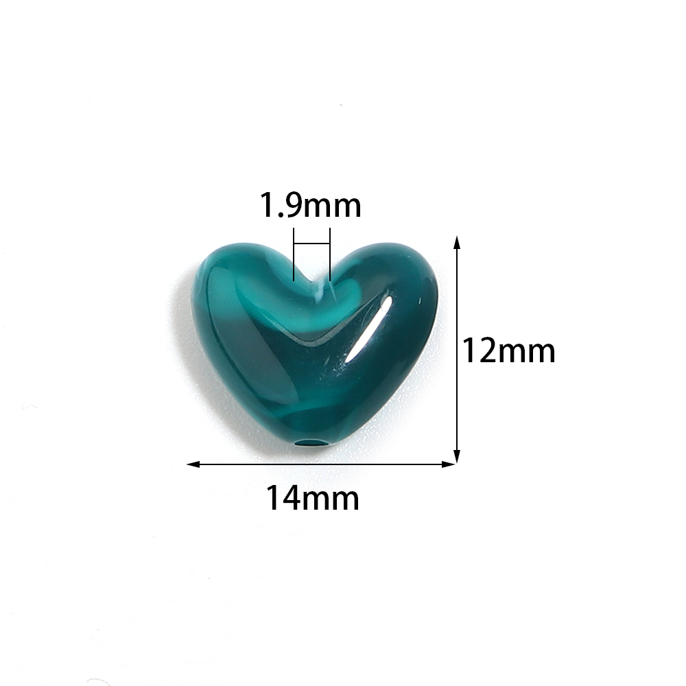 20pcs double Colour Heart Bead - Jewelry Making Materials Wholesale 评论和价格