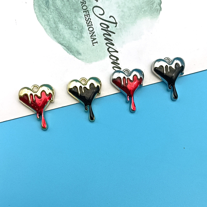 10pcs Melt Heart Charms Black  - Jewelry Making 4 Year Old 评论和价格