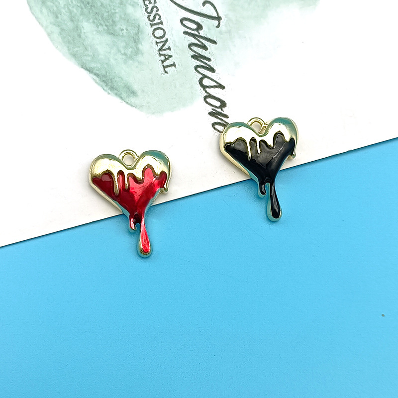 10pcs Melt Heart Charms Black  - Jewelry Making 4 Year Old 评论和价格