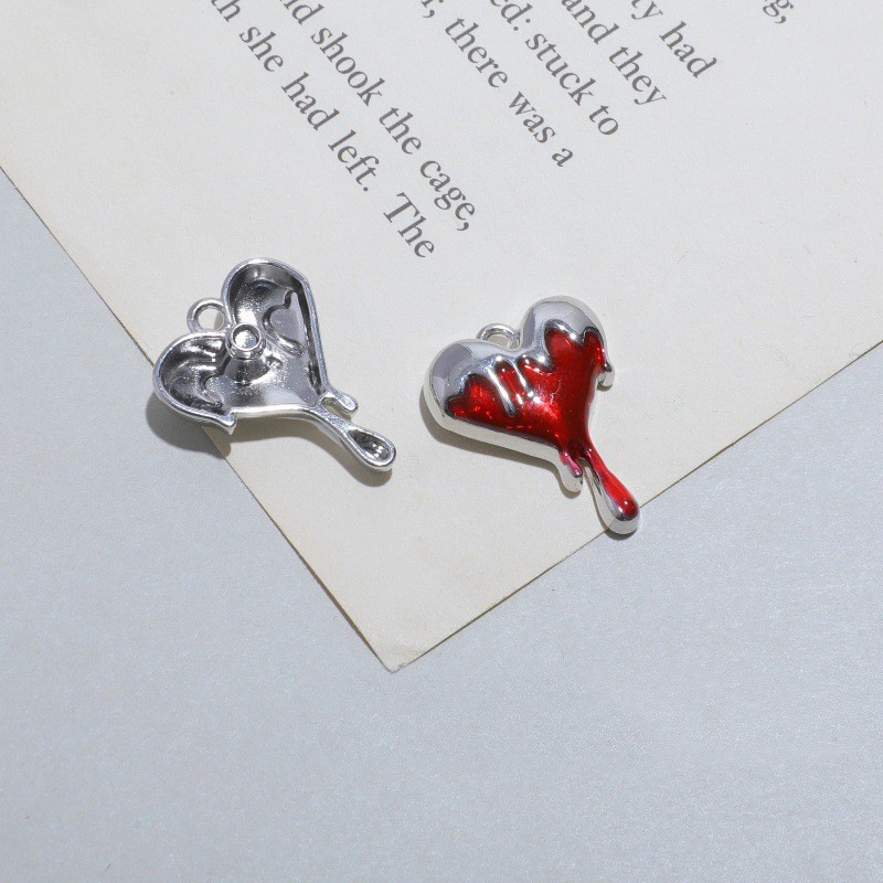 10pcs Melt Heart Charms Black  - Jewelry Making 4 Year Old 评论和价格