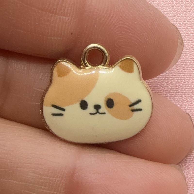 12pcs Printed Cat Head Alloy D - Jewelry Making Factory 评论和价格